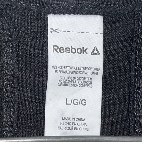 Slim Fit Moisture Management Reebok Black Heather Workout Trainer Tank Top Shirt - Picture 3 of 8